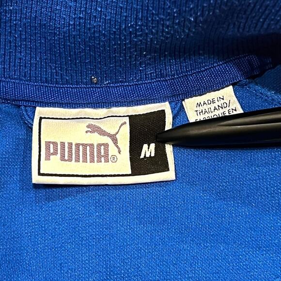 ★ Puma x Italy Flag (2004-2006) Blue 1/4 Zip Soccer Training Jacket ★ - Picture 4 of 8